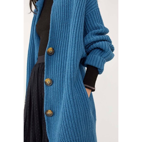 🎉LAST CHANCE🎉 NWT Free People Swim Too Deep Cardi / Peacock Plume - Picture 4 of 6